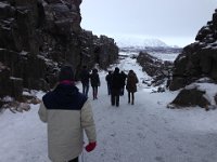 Walking at Thingvelir - Unesco world heritage site where the two tectonic plates are slowly drifting apart